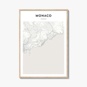 Monaco Map Poster, Monaco Map Print, Monaco Travel Wall Art, Monaco Personalized Map, Monaco