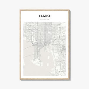 Tamper kaart poster, Tamper kaart print, Tamper reizen kunst aan de muur, Tamper gepersonaliseerde kaart, Florida