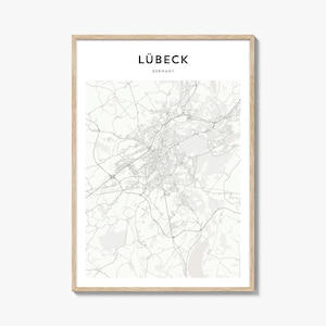 Lübeck Map Poster, Lübeck Map Print, Lübeck Travel Wall Art, Lübeck Personalized Map, Germany