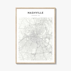 Nashville Map Poster, Nashville Map Print, Nashville Travel Wall Art, Nashville Personalized Map, Tennessee