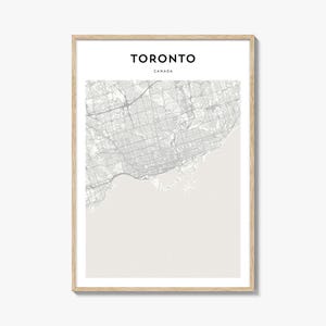 Póster con mapa de Toronto, impresión de mapa de Toronto, arte mural de viajes de Toronto, mapa personalizado de Toronto, Canadá