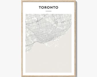 Toronto Map Poster, Toronto Map Print, Toronto Travel Wall Art, Toronto Personalized Map, Canada