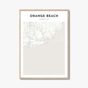 Orange Beach Karte Poster, Orange Beach Karte Druck, Orange Beach Reisewandkunst, Orange Beach personalisierte Karte, Alabama
