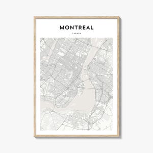 Montreal Map Print, Quebec Poster, Canada Wall Art, Ville-Marie Custom Street Decor