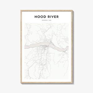 Hood River Karte Poster, Hood River Karte Druck, Hood River Reisewandkunst, Hood River Landkarte,ck oregon