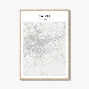 Cartaz do mapa de Taipei, impressão do mapa de Taipei, arte de parede de viagem de Taipei, mapa personalizado de Taipei, Taiwan