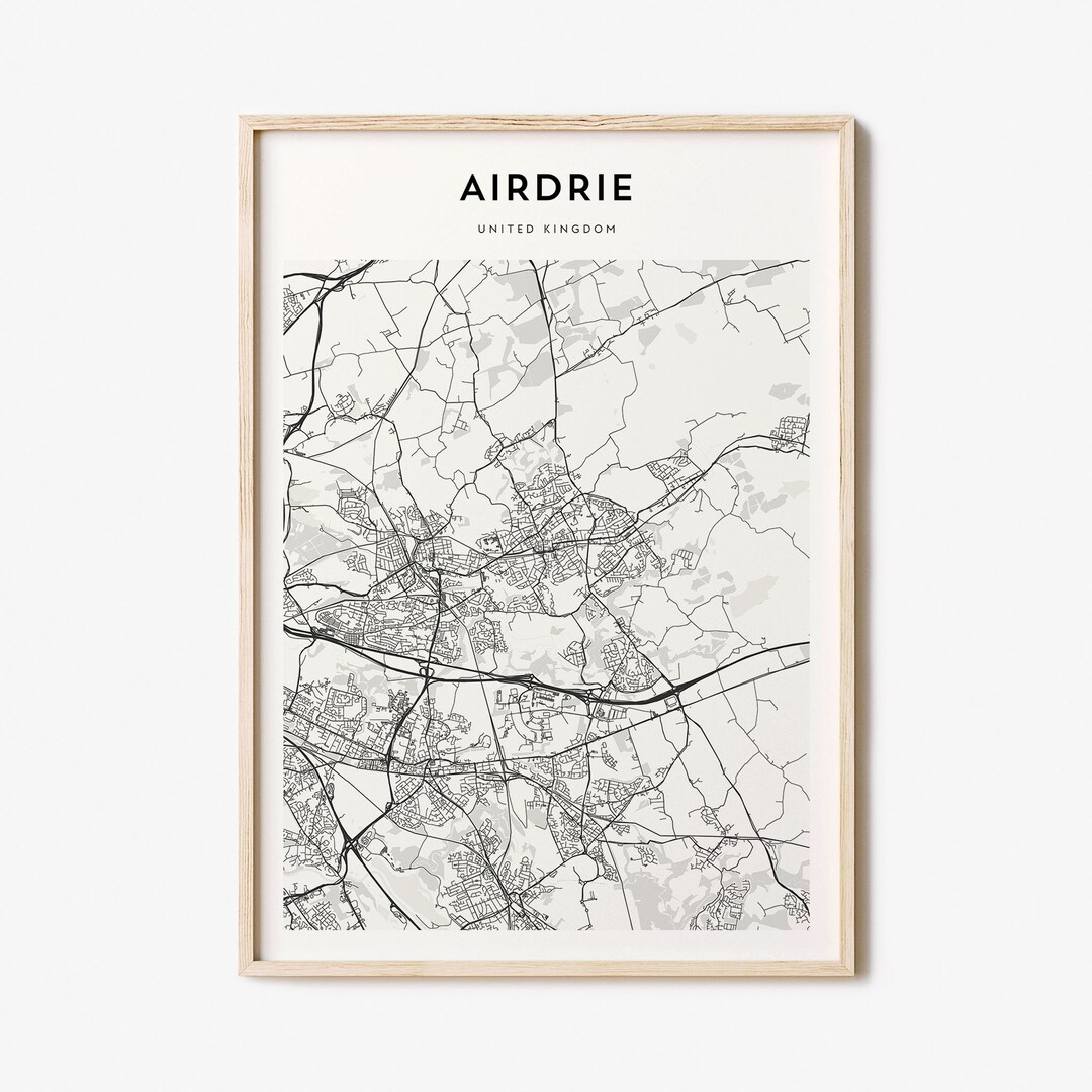 Airdrie Custom Black Map Airdrie Map Airdrie Print Airdrie Etsy