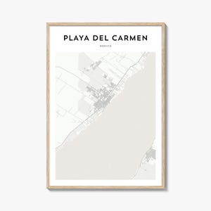 Affiche de carte de Playa del Carmen, impression de carte de Playa del Carmen, art mural voyage Playa del Carmen, carte personnalisée de Playa del Carmen, Mexique