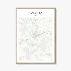 Potenza Map Poster, Potenza Map Print, Potenza Travel Wall Art, Potenza Personalized Map, Italy