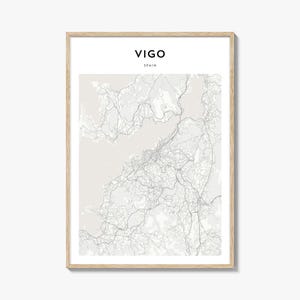Vigo Map Poster, Vigo Map Print, Vigo Travel Wall Art, Vigo Personalized Map, Spain