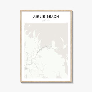 Affiche de carte d'Airlie Beach, impression de carte d'Airlie Beach, art mural voyage d'Airlie Beach, carte personnalisée d'Airlie Beach, Australie