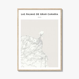 Las Palmas de Gran Canaria Karte Poster, Las Palmas Karte Druck, Las Palmas Reisewandkunst, Las Palmas personalisierte Karte, Spanien