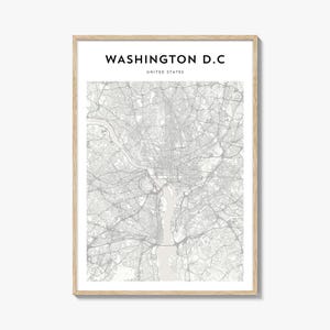 Washington DC Map Print, Capital Poster, USA Wall Art, District Custom Street Decor