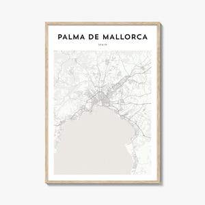 Palma de Mallorca Karte Poster, Palma de Mallorca Karte Druck, Palma de Mallorca Reisewandkunst, Palma de Mallorca Karte, Spanien
