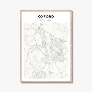 Oxford Verenigd Koninkrijk kaartposter, Oxford kaartafdruk, Oxford reizen kunst aan de muur, Oxford gepersonaliseerde kaart,