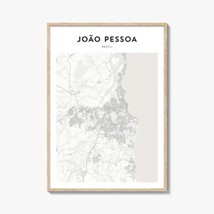 Cartel del mapa de Joao Pessoa, impresión del mapa de Joao Pessoa, arte de la pared del viaje de Joao Pessoa, mapa personalizado de Joao Pessoa, Brasil