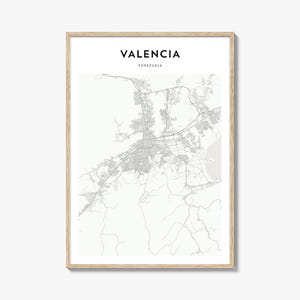 Valencia Venezuela Map Poster, Valencia Map Print, Valencia Travel Wall Art, Valencia Personalized Map,