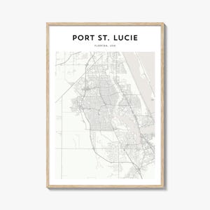 Port St Lucie Map Poster, Port St Lucie Map Print, Port St Lucie Travel Wall Art, Port St Lucie Personalized Map, Florida