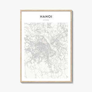 Hanoi Map Poster, Hanoi Map Print, Hanoi Travel Wall Art, Hanoi Personalized Map, Vietnam