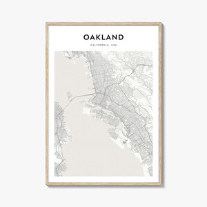 Oakland Map Poster, Oakland Map Print, Oakland Travel Wall Art, Oakland Personalized Map, California