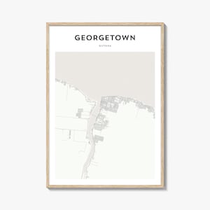 Georgetown Map Poster, Georgetown Map Print, Georgetown Travel Wall Art, Georgetown Personalized Map, Guyana