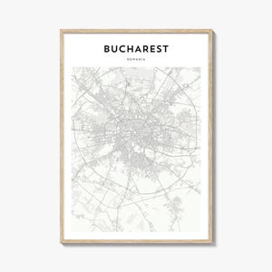 Bucharest Map Poster, Bucharest Map Print, Bucharest Travel Wall Art, Bucharest Personalized Map, Romania