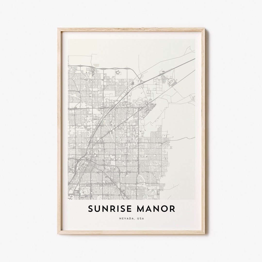 Map of Sunrise Manor Sunrise Manor Map Print Sunrise Manor Etsy
