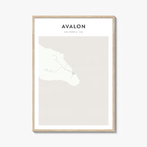 Avalon Map Poster, Avalon Map Print, Avalon Travel Wall Art, Avalon Personalized Map, California
