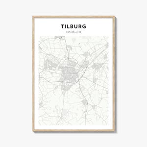 Tilburg Karte Poster, Tilburg Karte Druck, Tilburg Reisewandkunst, Tilburg personalisierte Karte, Niederlande