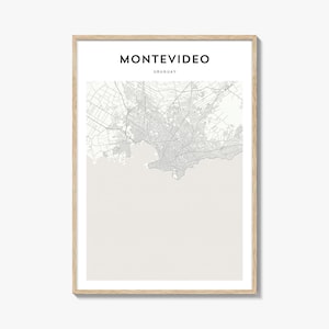 Montevideo Map Poster, Montevideo Map Print, Montevideo Travel Wall Art, Montevideo Personalized Map, Uruguay