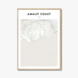 Amalfi Coast Map Poster, Amalfi Coast Map Print, Amalfi Coast Travel Wall Art, Amalfi Coast Personalized Map, Italy