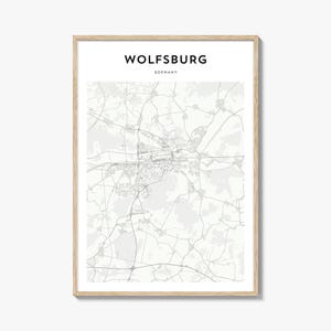 Wolfsburg Map Poster, Wolfsburg Map Print, Wolfsburg Travel Wall Art, Wolfsburg Personalized Map, Germany
