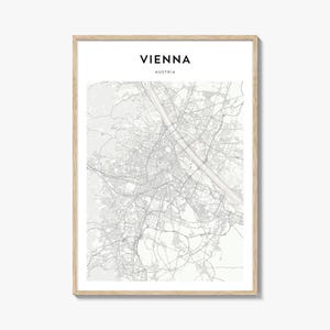 Vienna Map Poster, Vienna Map Print, Vienna Travel Wall Art, Vienna Personalized Map, Austria