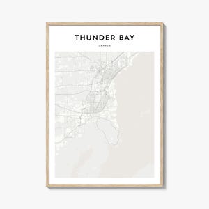 Thunder Bay Karte Poster, Thunder Bay Karte Druck, Thunder Bay Reisewandkunst, Thunder Bay personalisierte Karte, Kanada