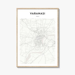 Varanasi Map Poster, Varanasi Map Print, Varanasi Travel Wall Art, Varanasi Personalized Map, India