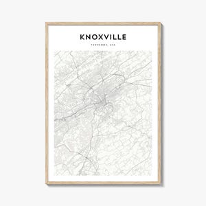 Knoxville Map Poster, Knoxville Map Print, Knoxville Travel Wall Art, Knoxville Personalized Map, Tennessee