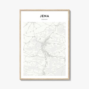 Jena Map Poster, Jena Map Print, Jena Travel Wall Art, Jena Personalized Map, Germany
