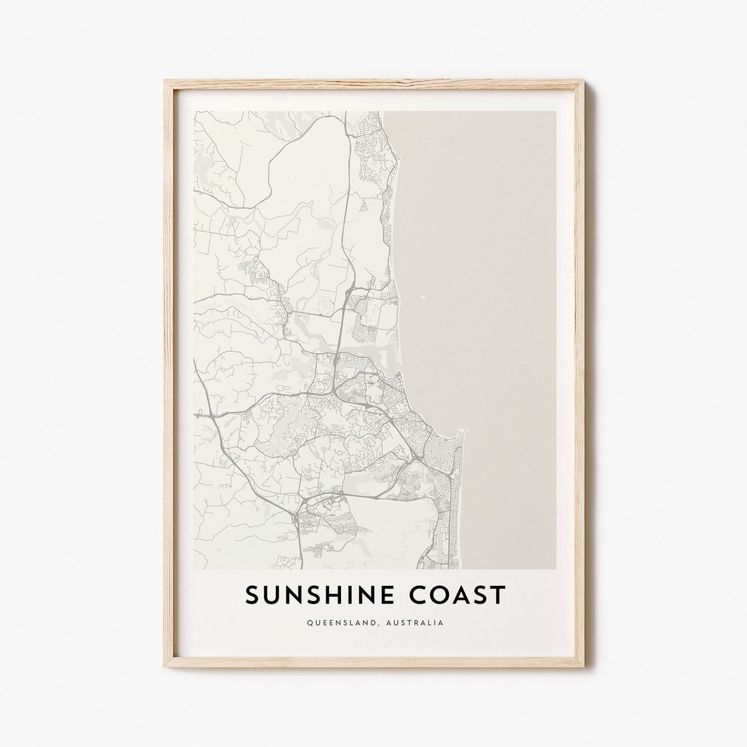 Map of Sunshine Coast Sunshine Coast Map Print Sunshine Etsy.de