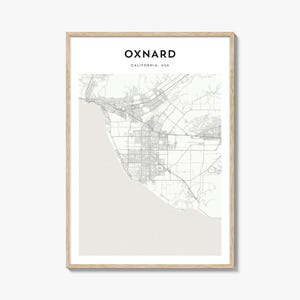Oxnard Map Poster, Oxnard Map Print, Oxnard Travel Wall Art, Oxnard Personalized Map, California