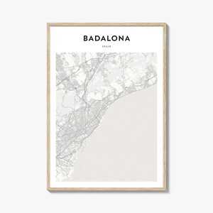 Badalona Map Poster, Badalona Map Print, Badalona Travel Wall Art, Badalona Personalized Map, Spain