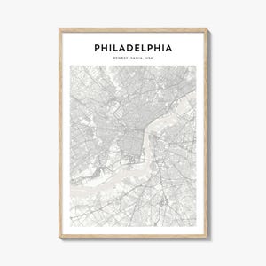 Poster mappa di Filadelfia, stampa mappa di Filadelfia, arte murale di viaggio di Filadelfia, mappa personalizzata di Filadelfia, Pennsylvania
