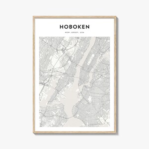 Hoboken Map Poster: New Jersey Travel Wall Art
