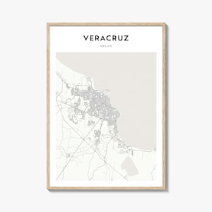 Veracruz kaart poster, Veracruz kaart print, Veracruz reizen kunst aan de muur, Veracruz gepersonaliseerde kaart, Mexico