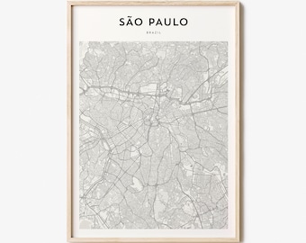 Sao Paulo Map Poster, Sao Paulo Map Print, Sao Paulo Personalized Map Art, Sao Paulo Wall Art, Sao Paulo Travel Poster, Travel Gift