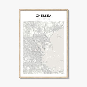 Chelsea Massachusetts Map Poster, Chelsea Map Print, Chelsea Travel Wall Art, Chelsea Personalized Map,