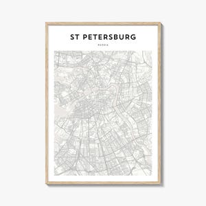 St Petersburg Russia Map Poster, St Petersburg Map Print, St Petersburg Travel Wall Art, St Petersburg Personalized Map,