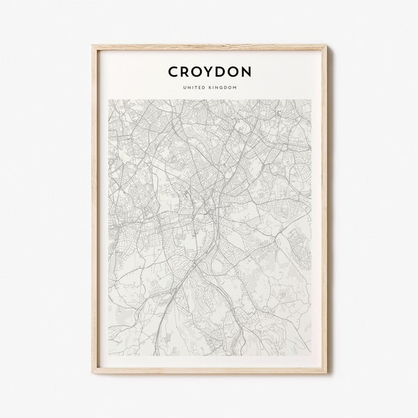 Croydon Map Poster, Croydon Map Print, Croydon Personalized Map Art, Croydon Wall Art, Croydon Travel Poster, Travel Gift