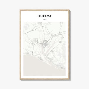 Huelva Karte Poster, Huelva Karte Druck, Huelva Reisewandkunst, Huelva personalisierte Karte, Spanien
