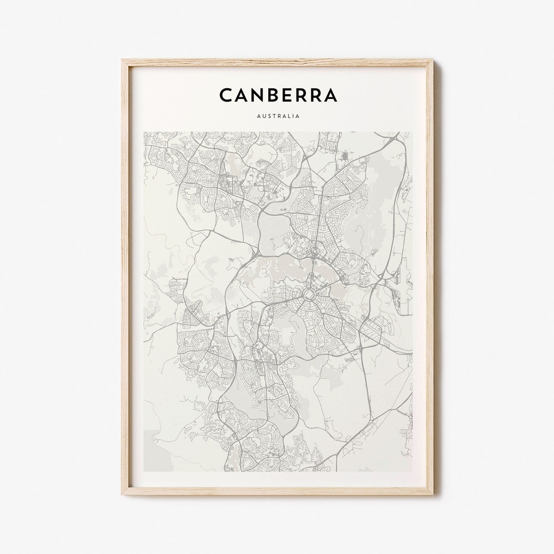 Canberra Map Poster, Canberra Map Print, Canberra Personalized Map Art