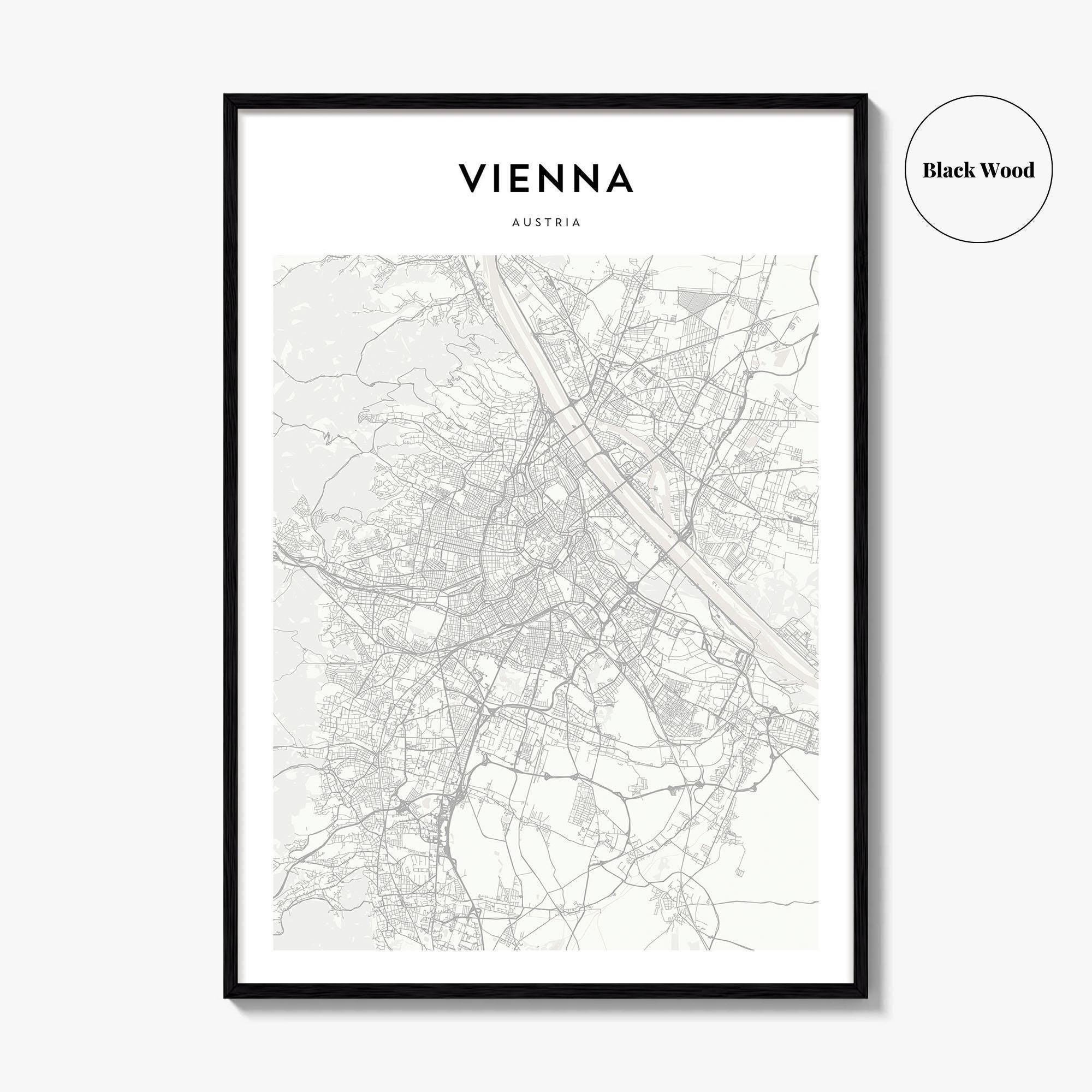 Vienna Map Print, Austria Poster, Österreich Wall Art, Wien Custom